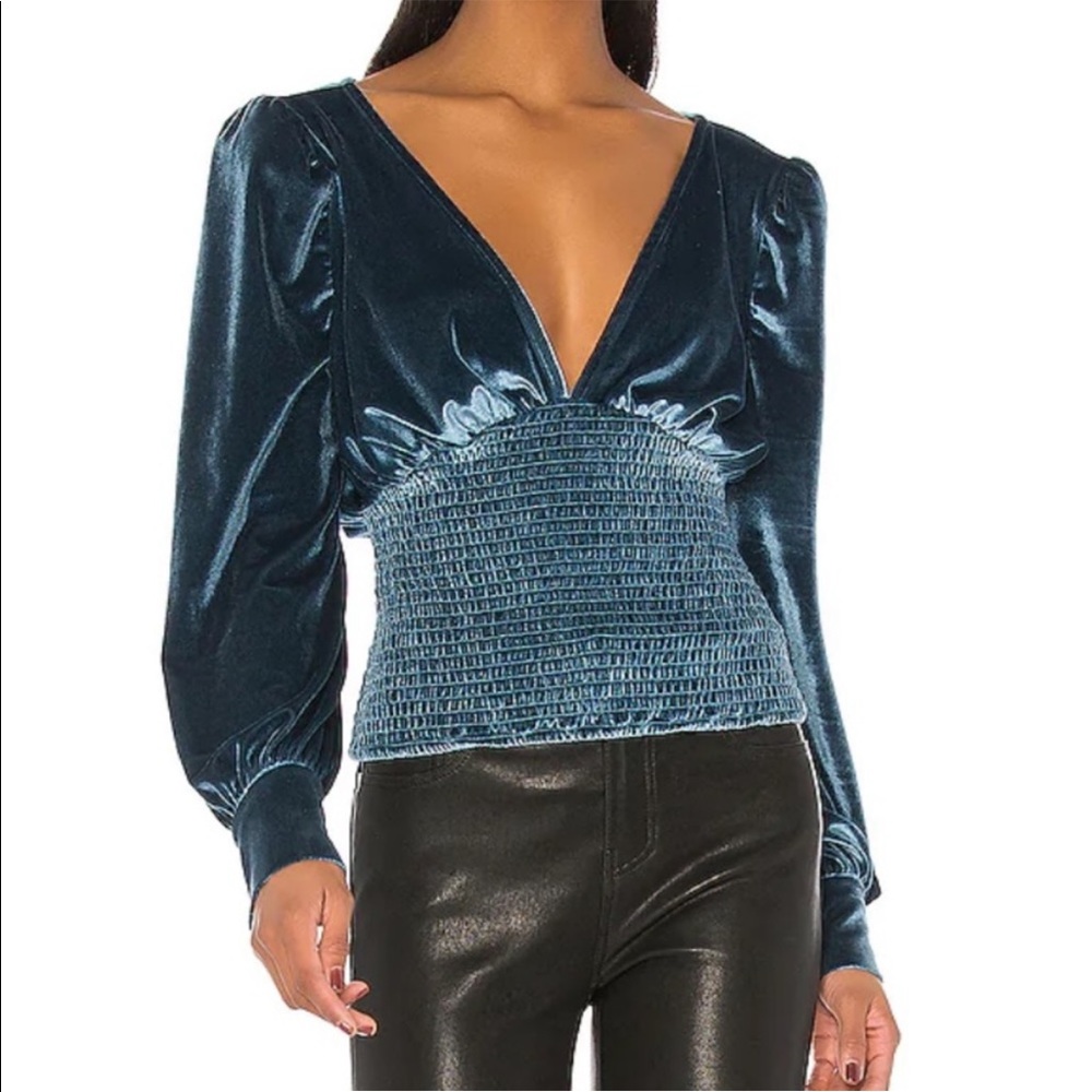 NEW NWT LPA Ingrid Top velvet blue